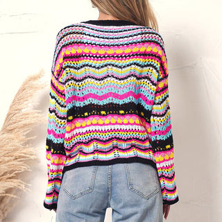 Pull De Tricot Rayé Colorido