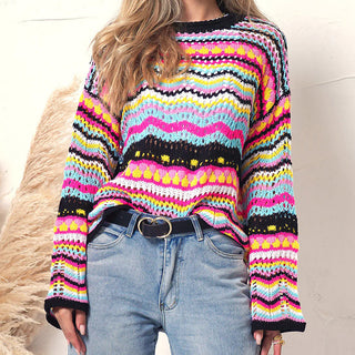 Pull De Tricot Rayé Colorido