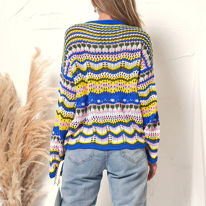 Pull De Tricot Rayé Colorido