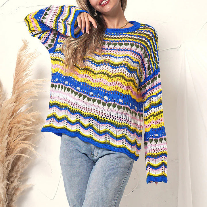 Pull De Tricot Rayé Colorido