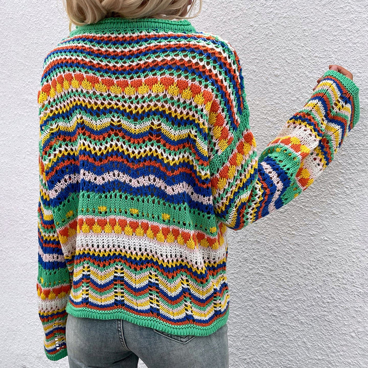 Pull De Tricot Rayé Colorido