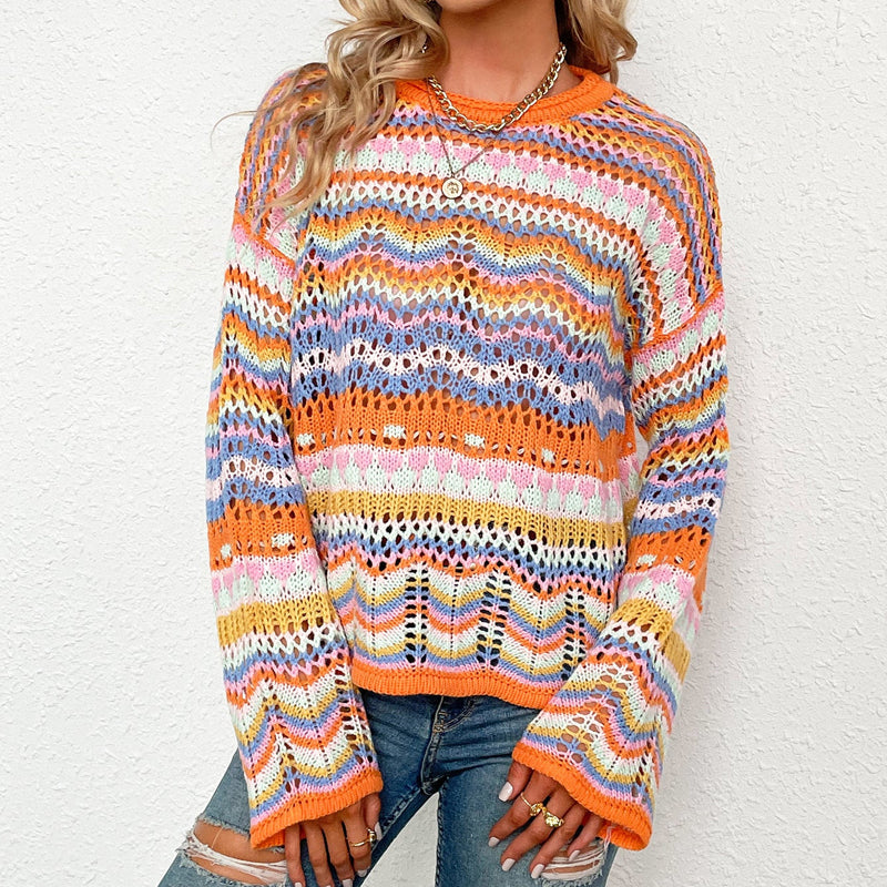 Pull De Tricot Rayé Colorido