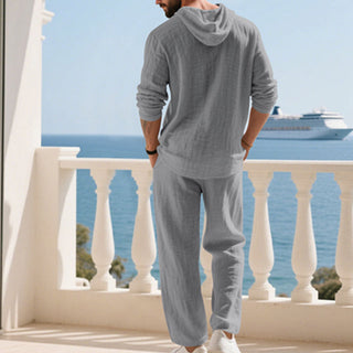 Elvoria | Conjunto de Top y Pantalón Casual con Capucha para Hombre de 2 Piezas