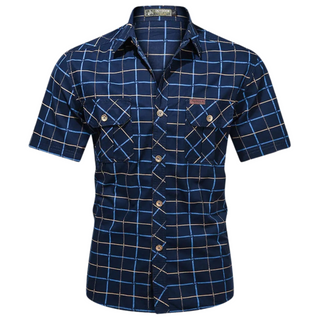Elvoria | Camisa elegante de manga corta a cuadros