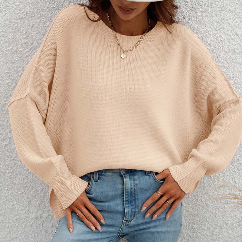 Suéter De Punto Casual De Color Sólido