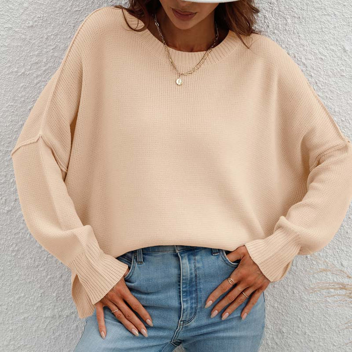 Suéter De Punto Casual De Color Sólido