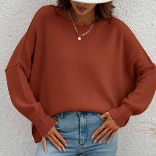 Suéter De Punto Casual De Color Sólido