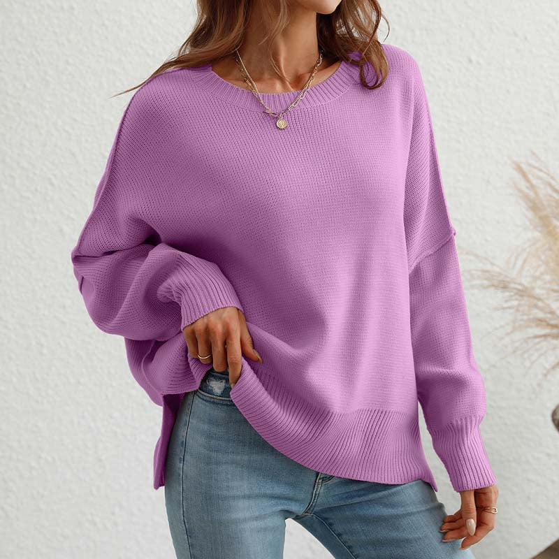 Suéter De Punto Casual De Color Sólido