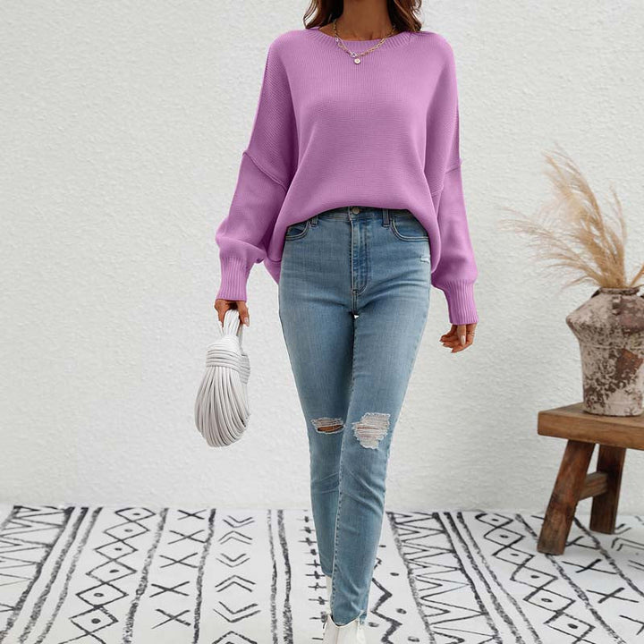 Suéter De Punto Casual De Color Sólido
