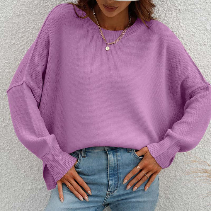 Suéter De Punto Casual De Color Sólido