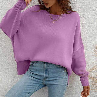Suéter De Punto Casual De Color Sólido