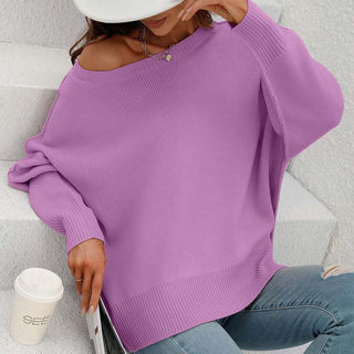 Suéter De Punto Casual De Color Sólido