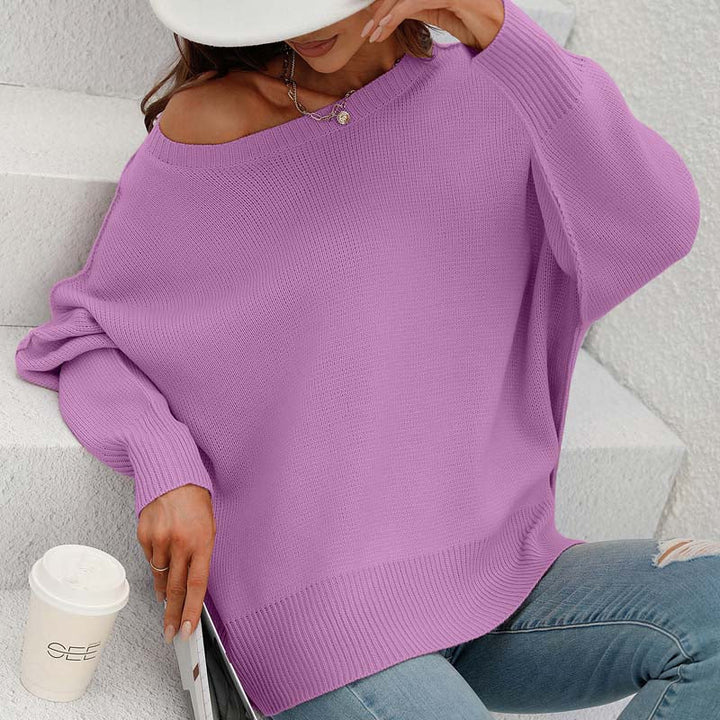 Suéter De Punto Casual De Color Sólido