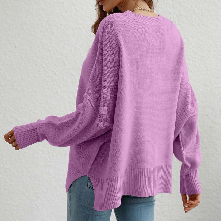 Suéter De Punto Casual De Color Sólido