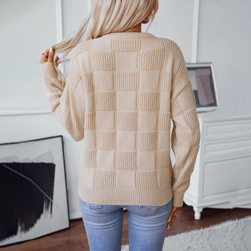 Suéter de Tricot Vintage Desenfadado