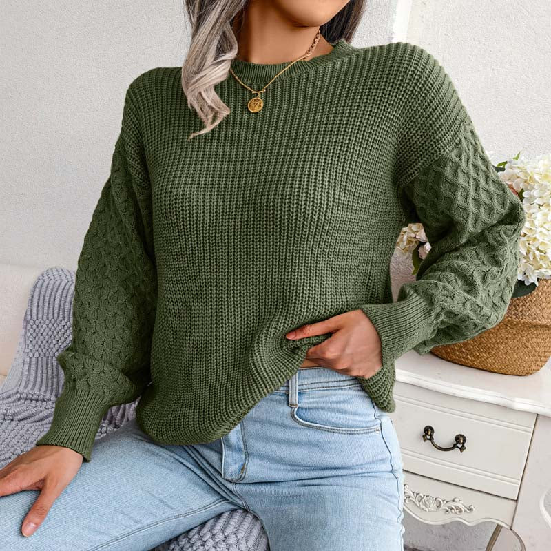 Suéter De Tricotaje Casual De Color Sólido