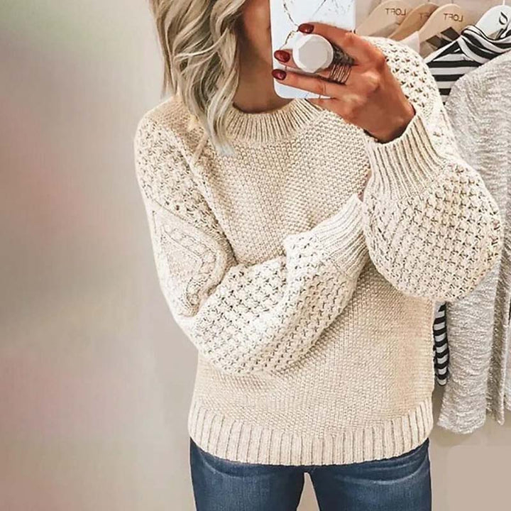 Suéter De Tricot Casual De Color Sólido