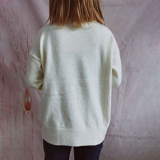 Suéter De Tricot Desenfadado De Color Sólido