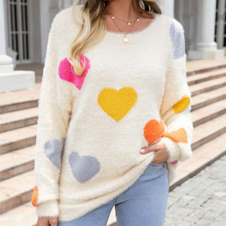 Suéter De Tricot Con Motivo De Corazón