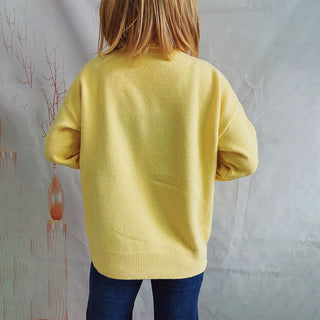Suéter De Tricot Desenfadado De Color Sólido