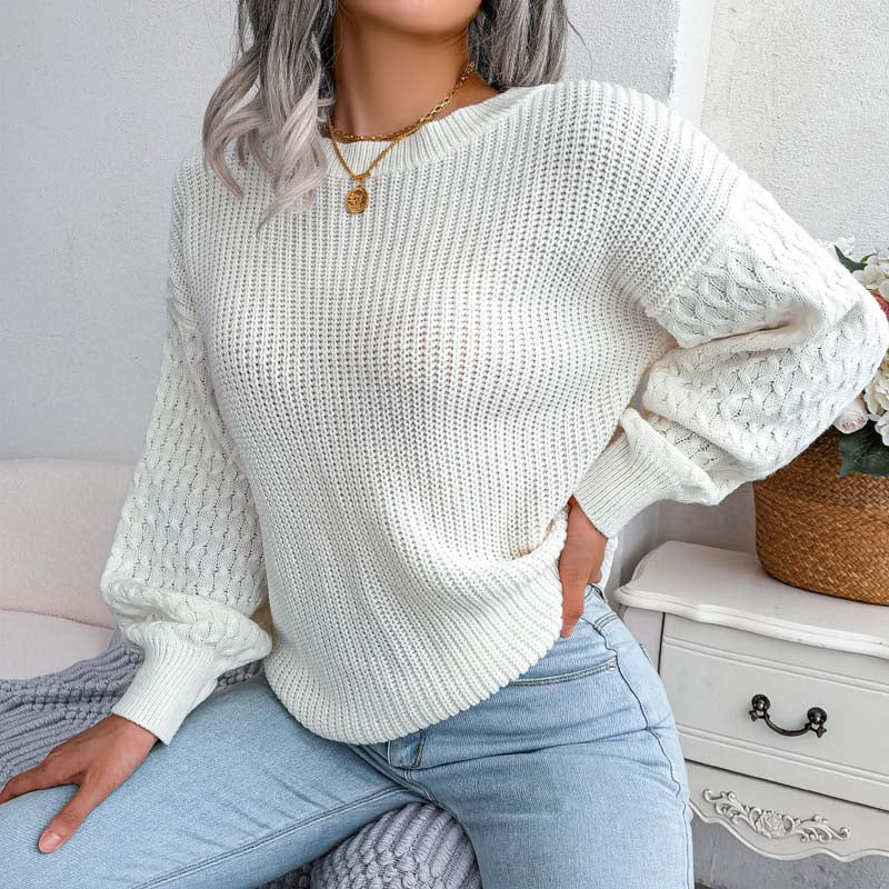 Suéter De Tricotaje Casual De Color Sólido