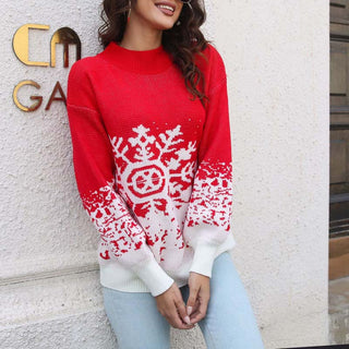 Jersey de Navidad en Jacquard de Copo de Nieve