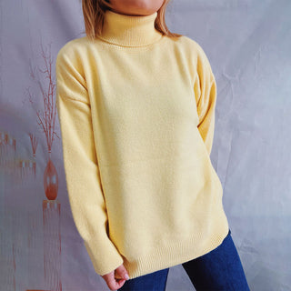Suéter De Tricot Desenfadado De Color Sólido