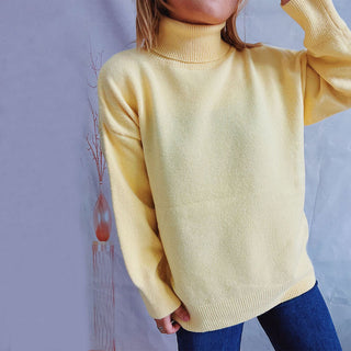 Suéter De Tricot Desenfadado De Color Sólido
