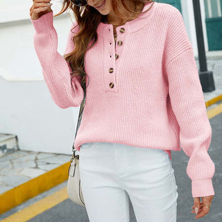 Suéter De Tricotaje Casual De Color Sólido