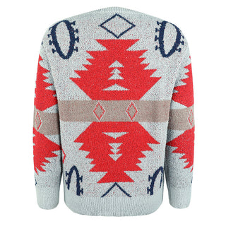 Suéter de Tricot Geométrico Casual