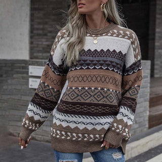 Jersey de Tricot Geométrico Vintage