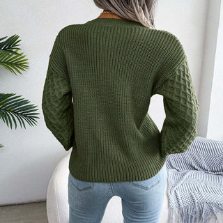 Suéter De Tricotaje Casual De Color Sólido