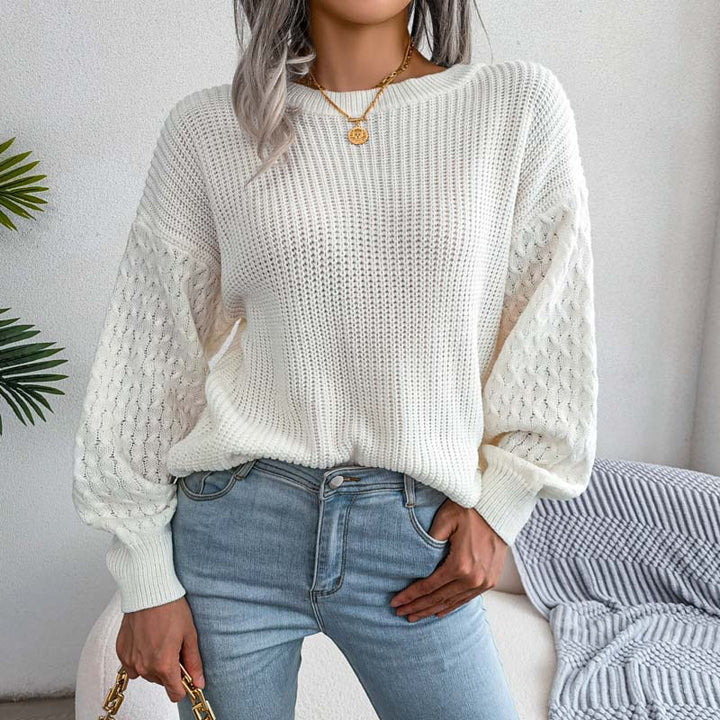 Suéter De Tricotaje Casual De Color Sólido
