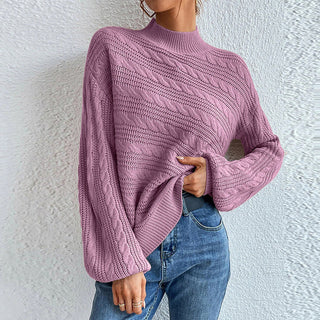 Suéter Casual De Punto De Color Sólido