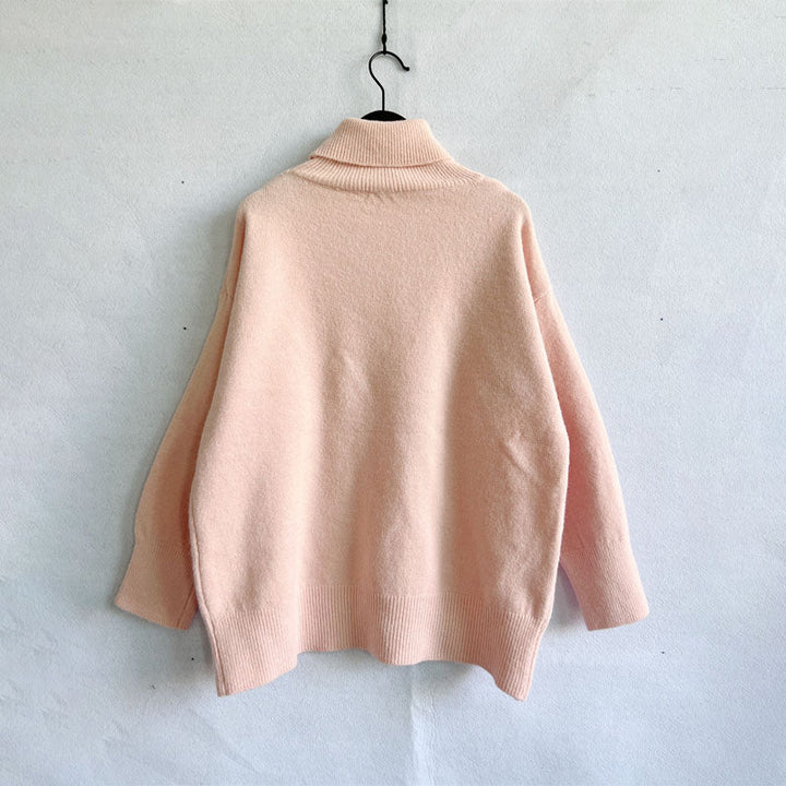 Suéter De Tricot Desenfadado De Color Sólido