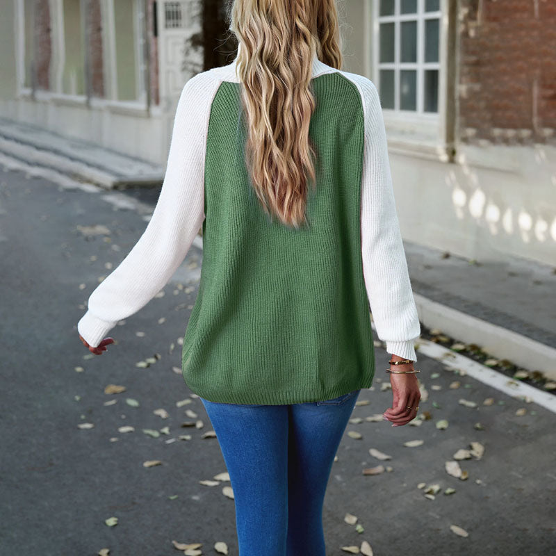 Sudadera Casual de Color Contrastante