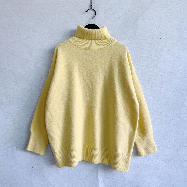 Suéter De Tricot Desenfadado De Color Sólido