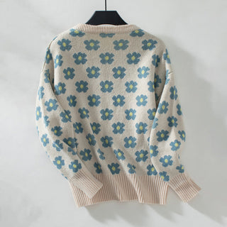 Suéter Casual De Punto Floral