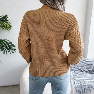 Suéter De Tricotaje Casual De Color Sólido