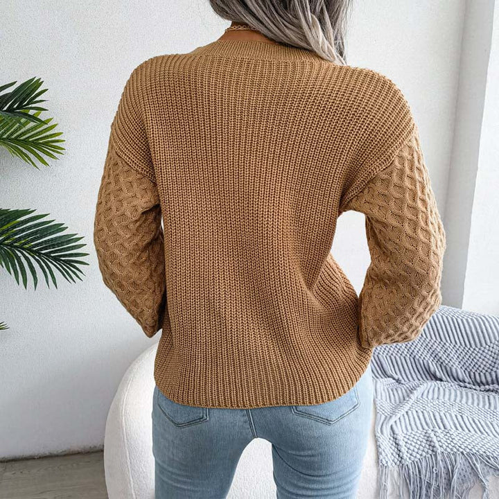 Suéter De Tricotaje Casual De Color Sólido