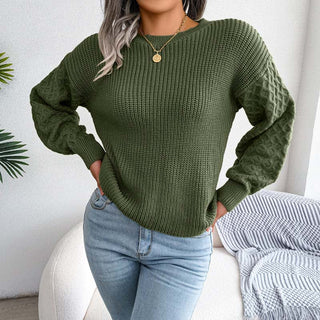 Suéter De Tricotaje Casual De Color Sólido