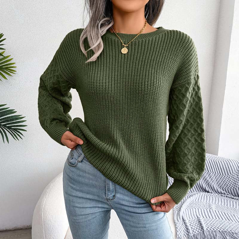 Suéter De Tricotaje Casual De Color Sólido