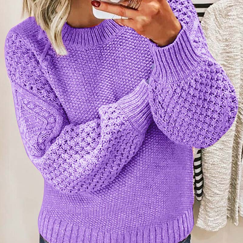 Suéter De Tricot Casual De Color Sólido