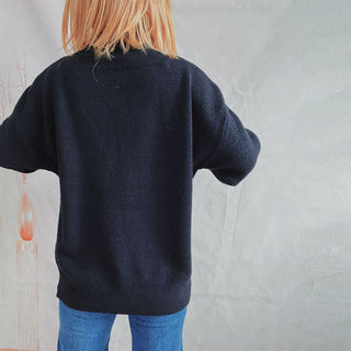 Suéter De Tricot Desenfadado De Color Sólido