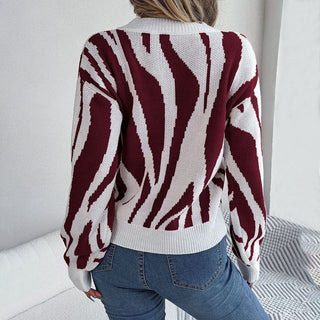 Suéter De Tricot A Rayas De Colores