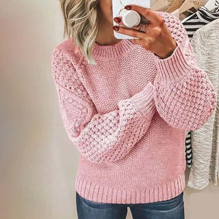 Suéter De Tricot Casual De Color Sólido