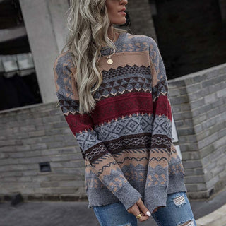 Jersey de Tricot Geométrico Vintage