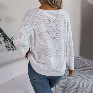 Suéter De Tricot Casual De Color Sólido