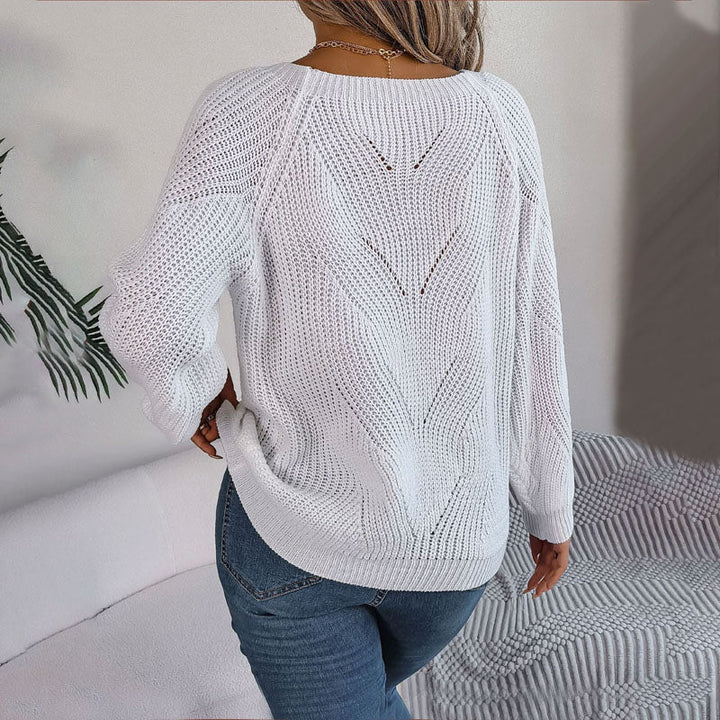 Suéter De Tricot Casual De Color Sólido