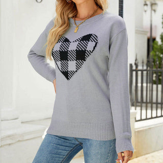 Suéter de Tricot con Corazón Casual
